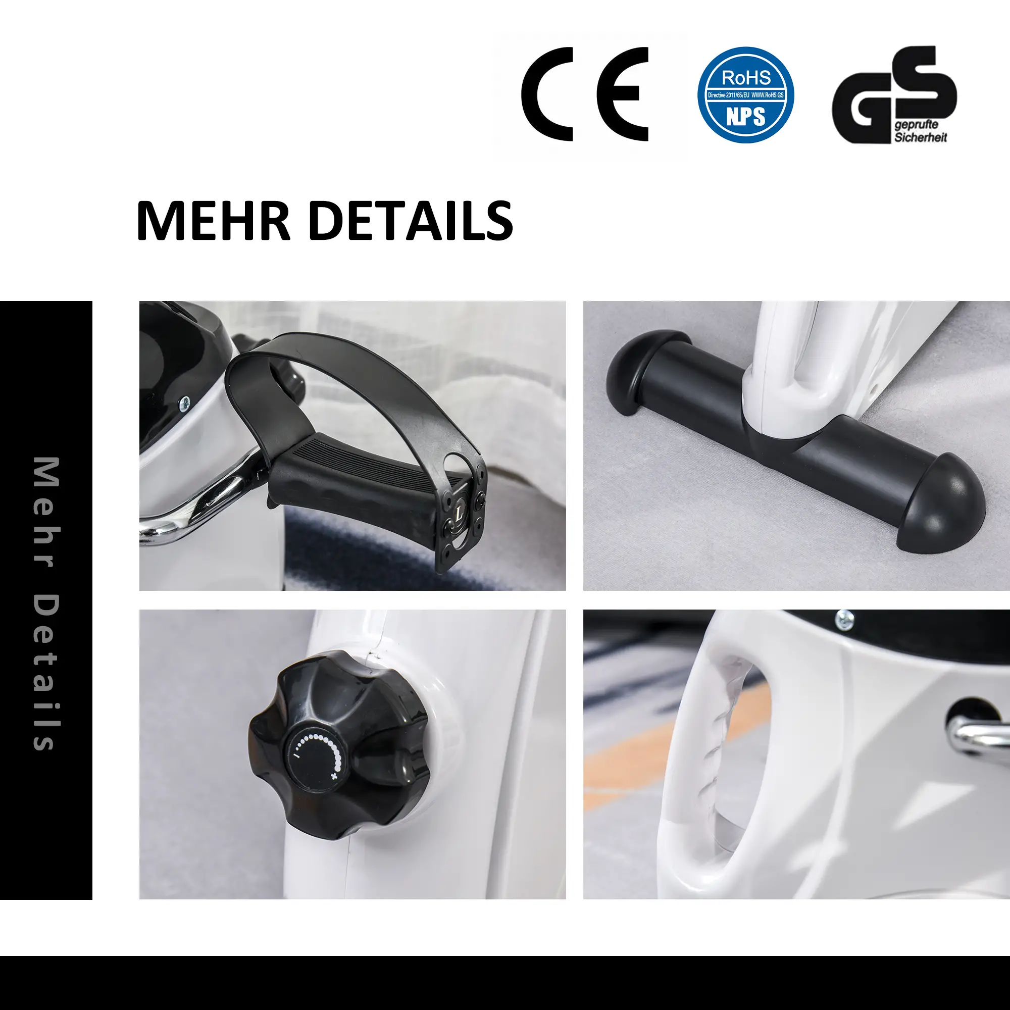 HOMCOM Mini Heimtrainer Fitnessbike LCD-Display verstellbarer Widerstand