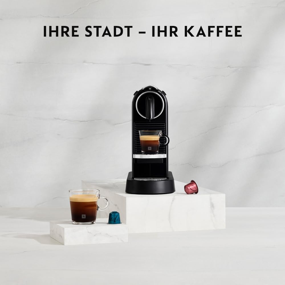 Nespresso De'Longhi EN267.BAE Citiz Kaffeemaschine mit Milchaufschäumer, Energiesparfunktion, 1710W, 1 Liter, 37.2 x 21.8 x 27.7 cm, Schwarz