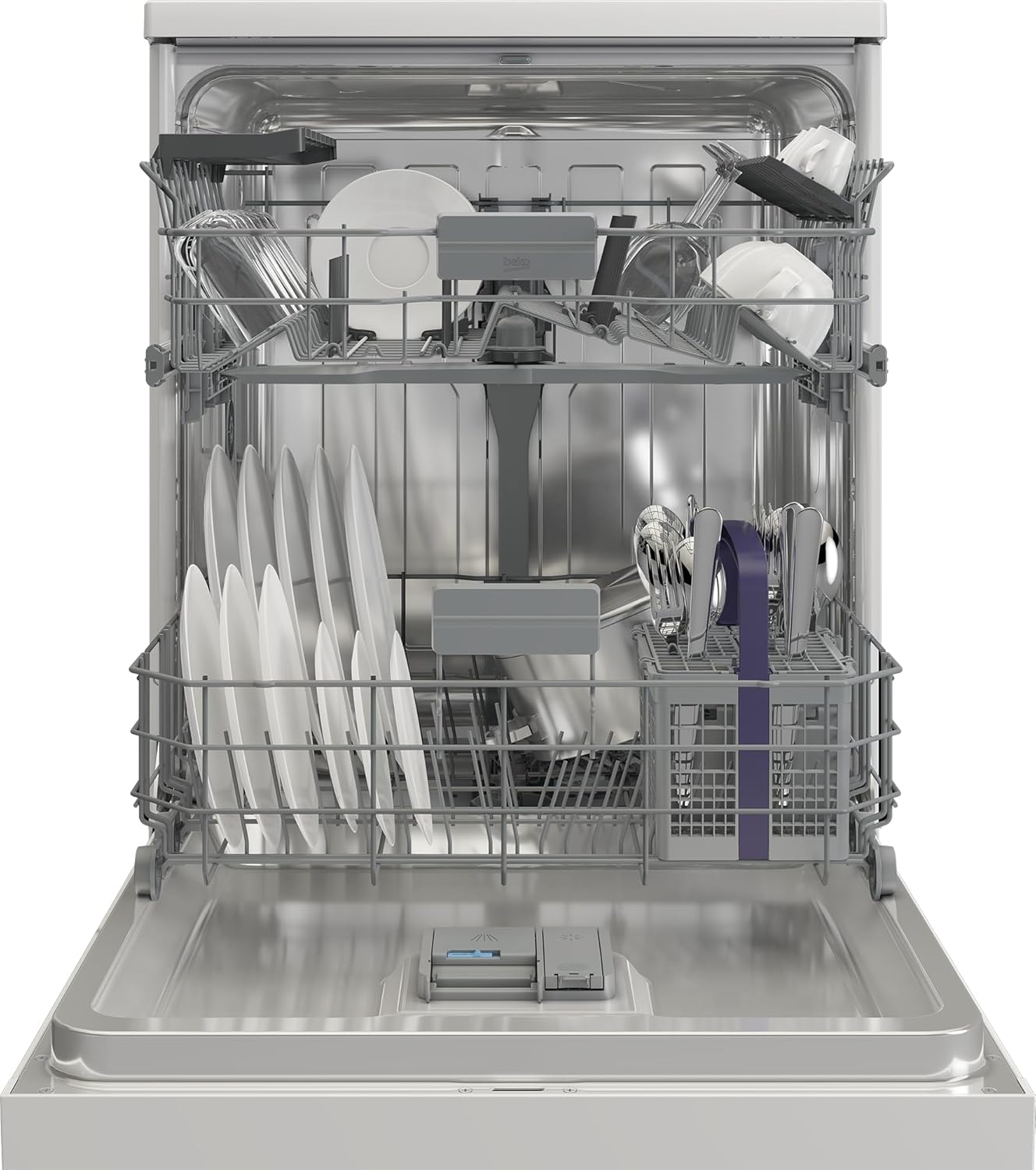 Beko BDFN26420W b300 freistehender Geschirrspüler, unterbaufhig, Platz für 14 Magedecke, Pro Inverter Motor, TrayWash, HygieneIntense, 6 Programme, WaterSafe+, Wei