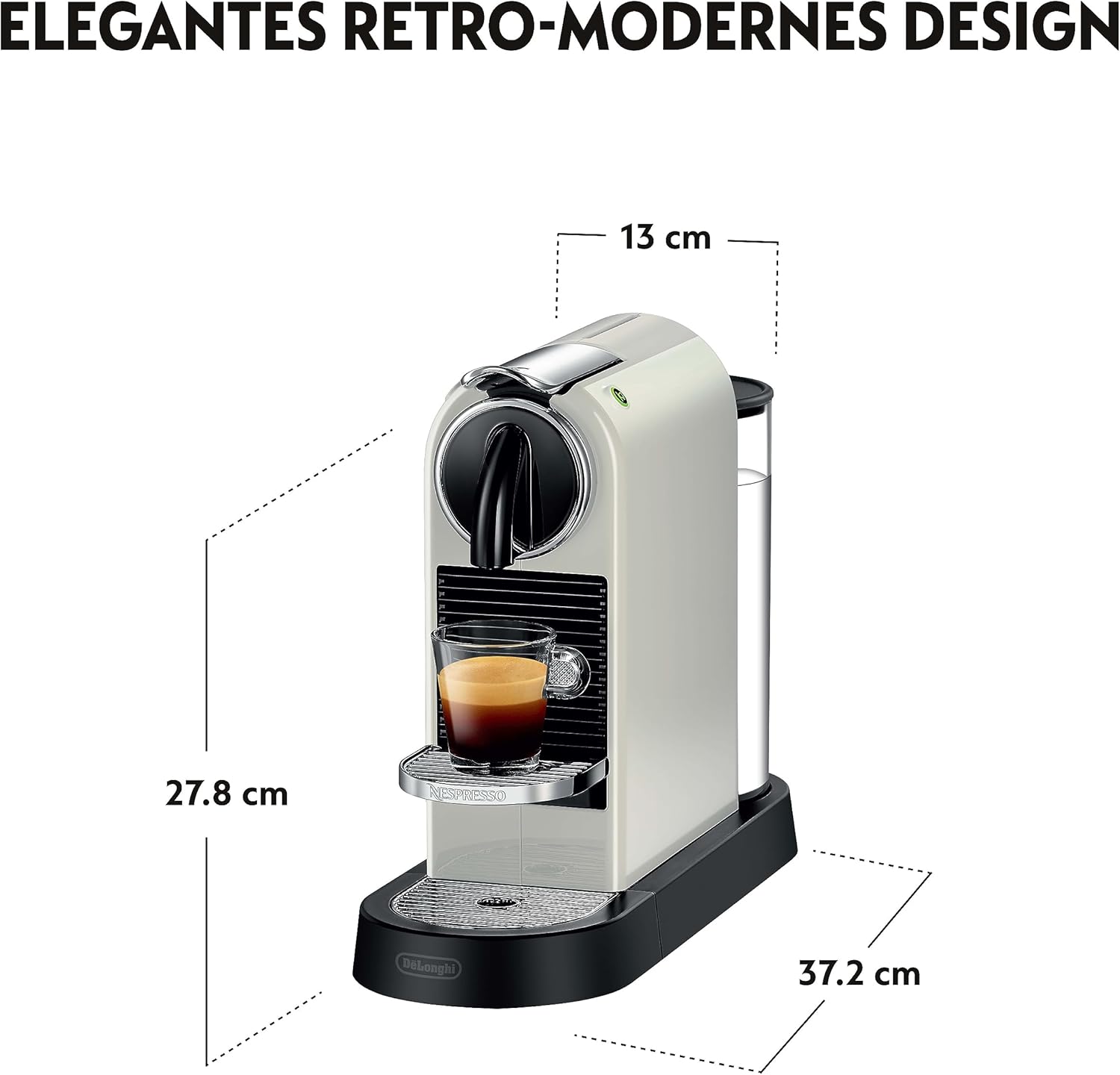 Nespresso De'Longhi EN267.BAE Citiz Kaffeemaschine mit Milchaufschäumer, Energiesparfunktion, 1710W, 1 Liter, 37.2 x 21.8 x 27.7 cm, Schwarz