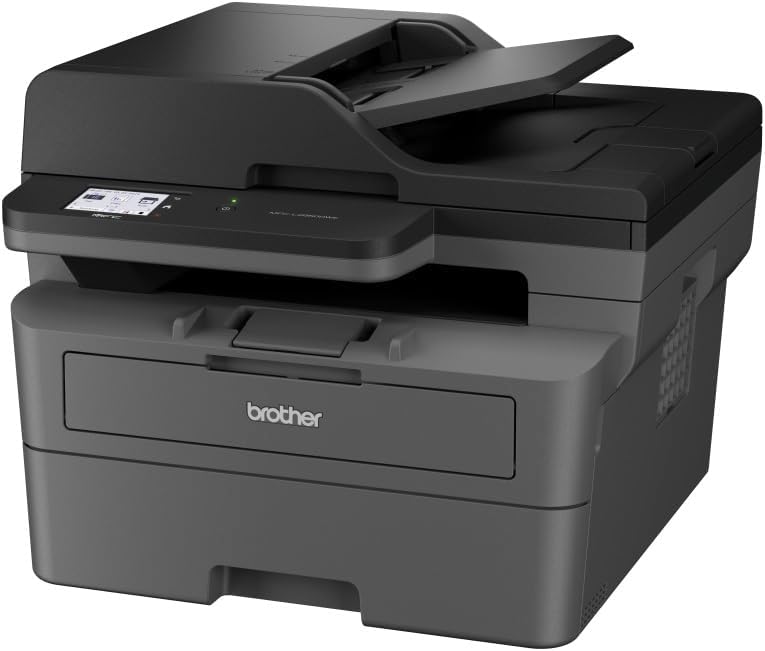 Brother MFC-L2860DWE 4-in-1-Multifunktions-Laserdrucker, 34 ppm, Duplexdruck, 6,8 cm Touchscreen-Farbdisplay, Fast Ethernet, WLAN mit 5 GHz und USB 2.0