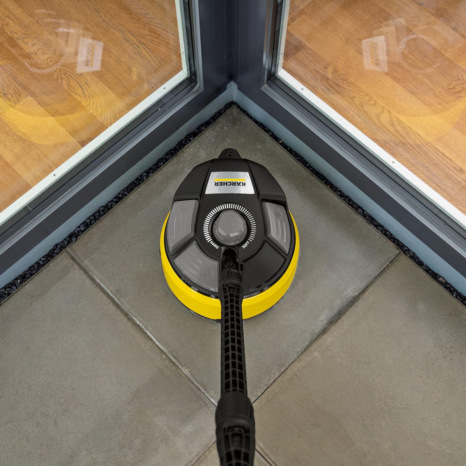 Krcher Flchenreiniger T-Racer T 7 Plus (Spritzwasserschutz, für groe Flchen, zwei Flachstrahldüsen, Handgriff für senkrechtes arbeiten, Powerdüse, Spüldüse)