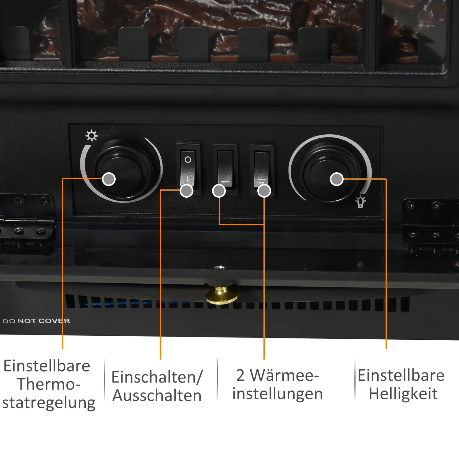 HOMCOM Elektrokamin Kaminofen Flammeneffekt Überhitzungsschutz