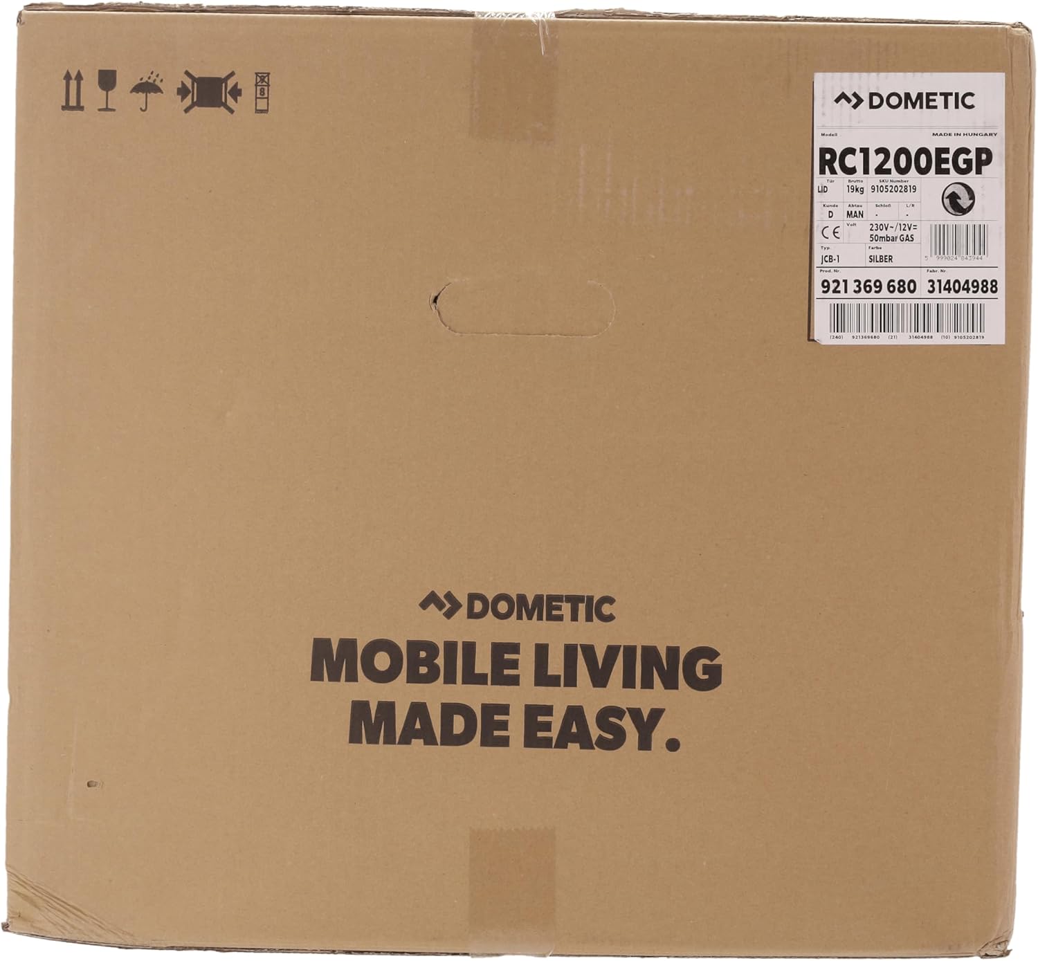 Dometic CombiCool RC 1200 EGP - silent, electrical absorber cooler with gas connection 50 mbar, 40 liters, 12 V and 230 V for car, truck and socket