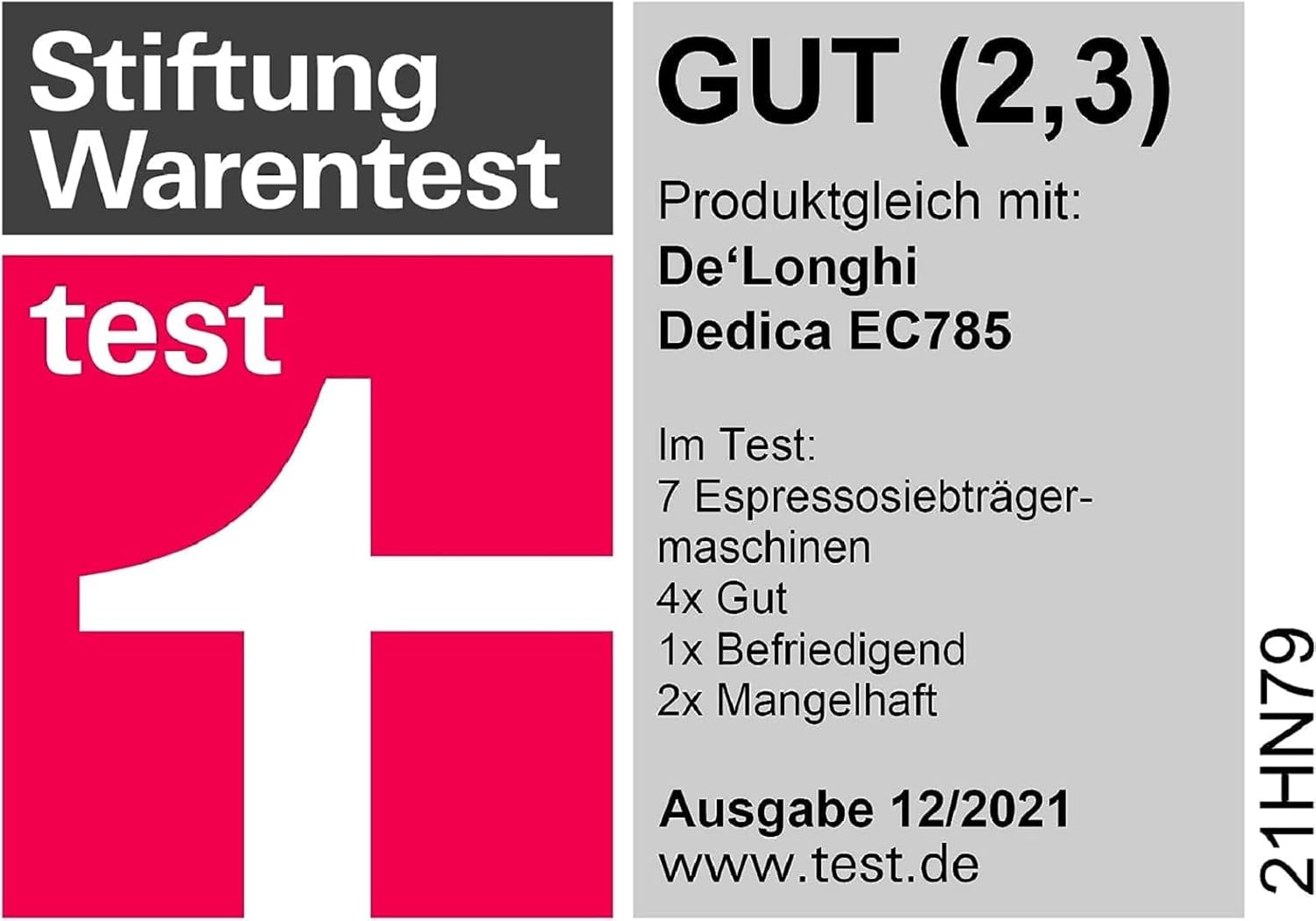 De'Longhi Dedica Style EC 685.M – Espresso Siebtrgermaschine, Espressomaschine mit professionellem Milchaufschumer, nur 15 cm breit, für Kaffeepulver oder ESE Pads, 1 l Wassertank, silber