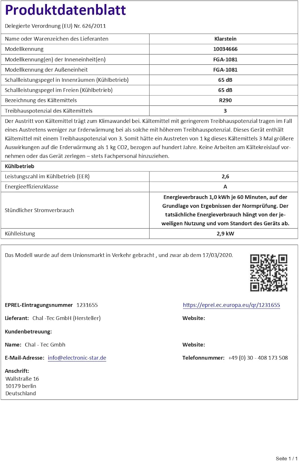 Klarstein Mobile Klimaanlage mit Abluftschlauch, 5-in-1 Klimagerät, Ventilator, Luftentfeuchter, Luftreiniger & Nachtmodus, App-Steuerung, Kleine & Portable, für Wohnung & Büro, 12000 BTU