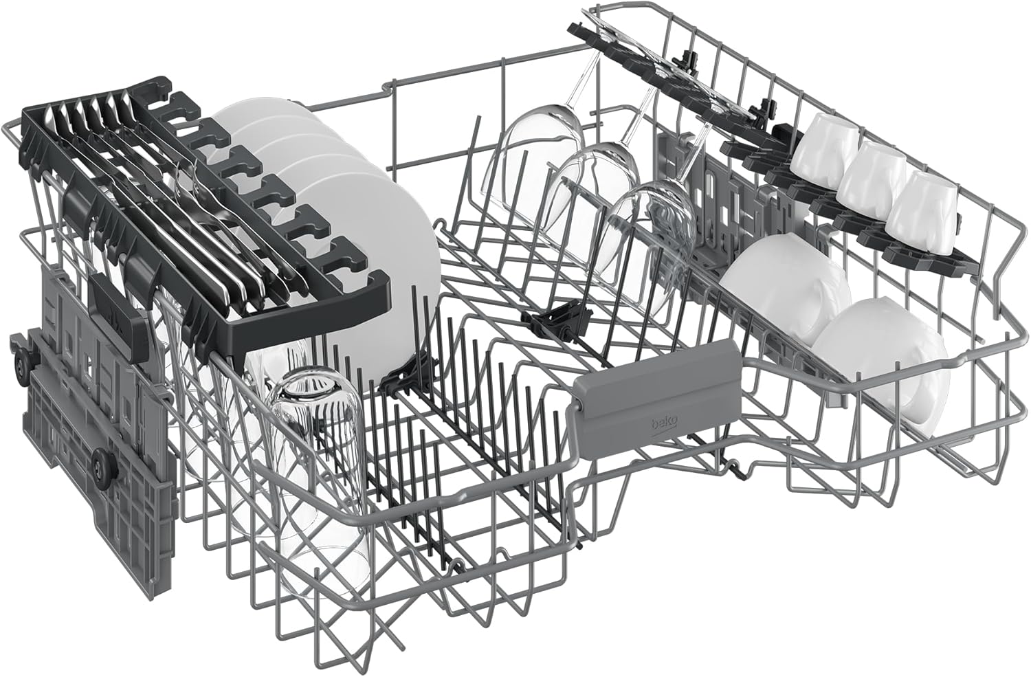 Beko BDFN26420W b300 freistehender Geschirrspüler, unterbaufhig, Platz für 14 Magedecke, Pro Inverter Motor, TrayWash, HygieneIntense, 6 Programme, WaterSafe+, Wei