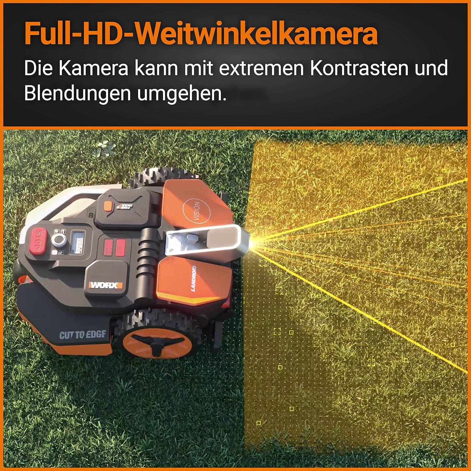 WORX Landroid M WR141E Mhroboter/Akkurasenmher für kleine Grten bis 500 qm/Selbstfahrender Rasenmher für einen sauberen Rasenschnitt, Bunt