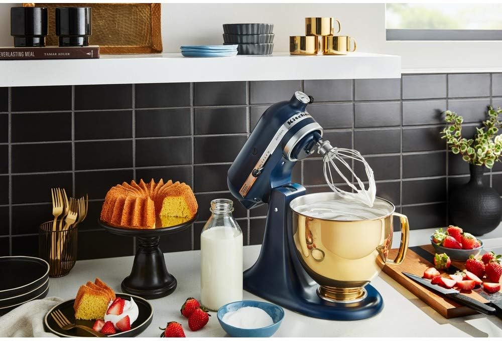 KitchenAid Küchenmaschine I Artisan I Kippbarem Food Processor I Teigknetmaschine mit 5 Zubehör | 2 Schüsseln aus Edelstahl | 4.8 L | Pistaccio