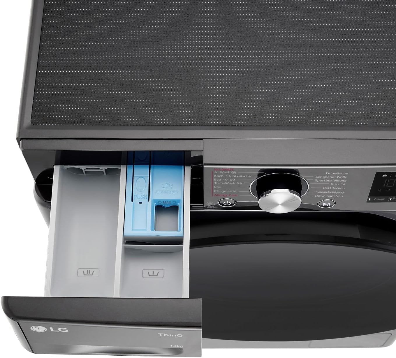 LG F4WV7080, Klasse A, Frontlader-Waschmaschine 8 kg, 1400 U/Min, AI Direct Drive, Wi-Fi, Tiefenreinigung mit Dampf, Große Kapazität, TRIPLE A, Außentür aus Sicherheitsglas, 62 x 60 x 85 cm ꟷ Weiß