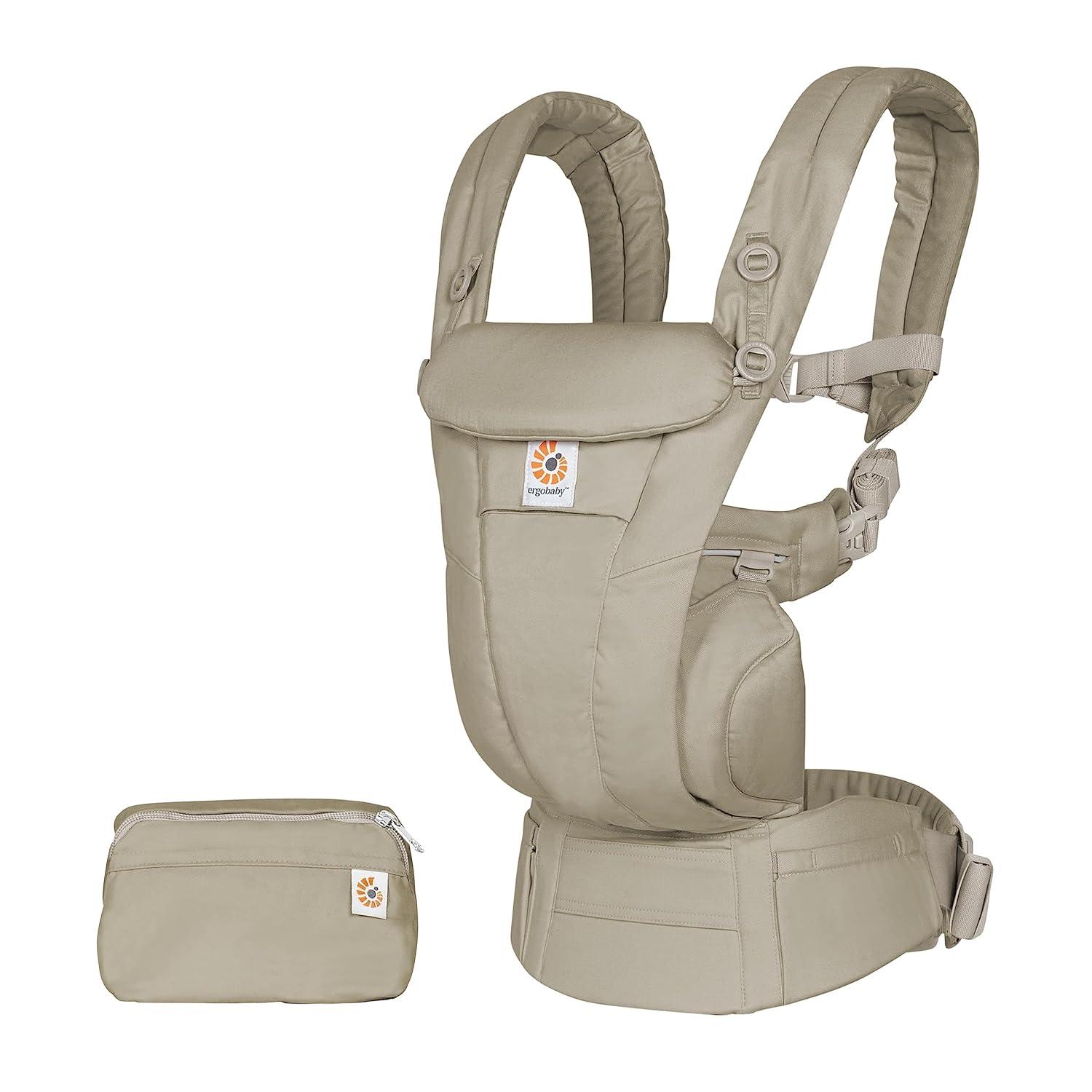 Ergobaby Omni Breeze Babytrage für Neugeborene ab Geburt bis 20kg, 4 Positionen SoftFlex Mesh Ergonomische Babybauchtrage Rückentrage Baby-Tragetasche, Natural Beige
