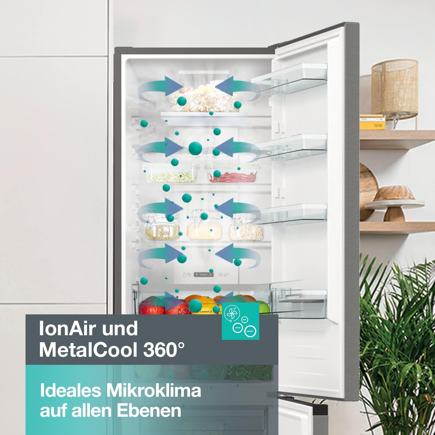 Gorenje N 619EAW4 Kühl-Gefrier-Kombination / LED Display / 186 cm / 300 l / NoFrostPLus / Gemüsefach mit Feuchteregler / FastFreeze / weiß