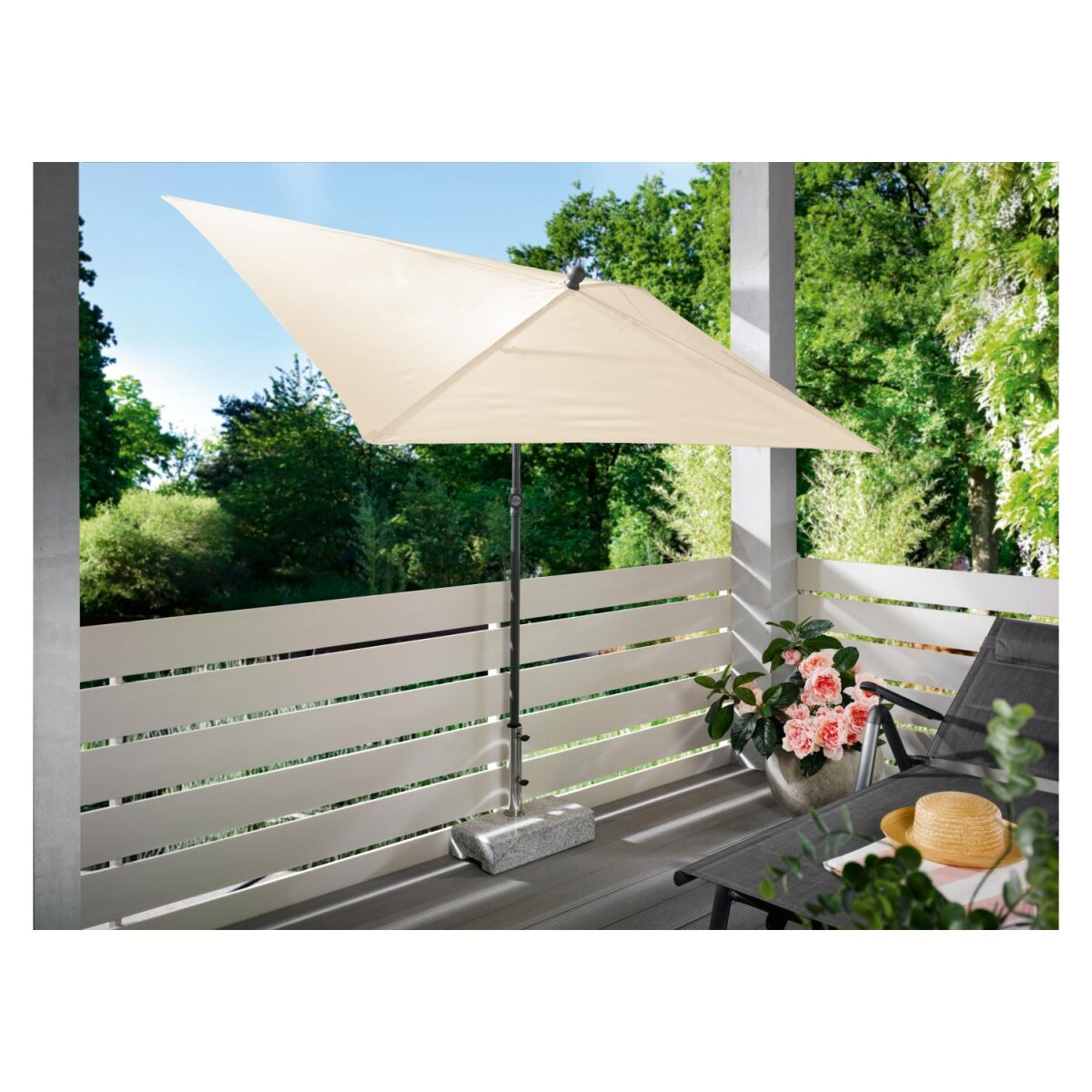 LIVARNO home Sonnenschirm, 210 x 140 cm, rechteckig - B-Ware
