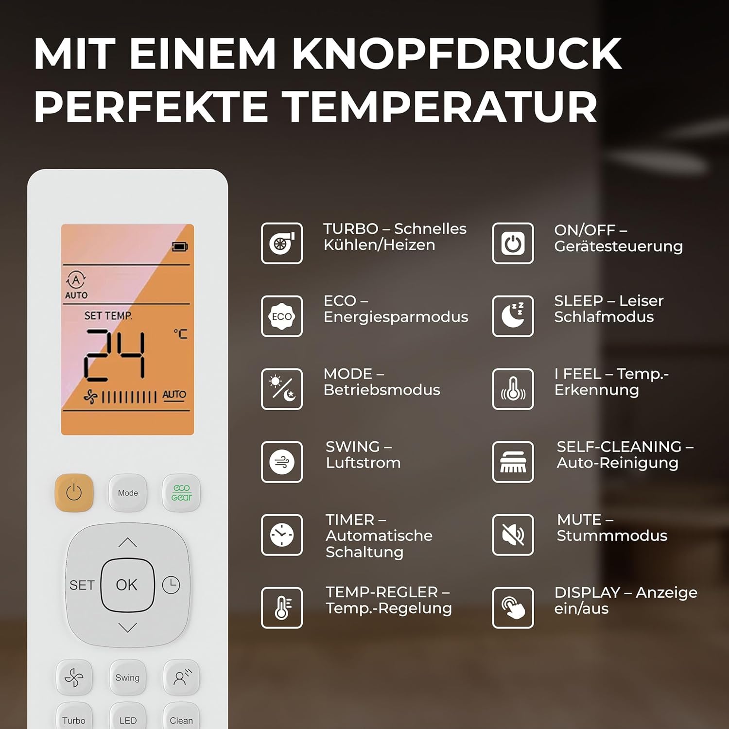 Kältebringer Split Klimaanlage - 9000 BTU (2,6 kW) - Klimagerät mit Heizfunktion, WiFi & App, bis 45qm, sehr leise - Set mit 5m Kupferleitung, Kältemittel R32, Montagematerial, Wandhalterung