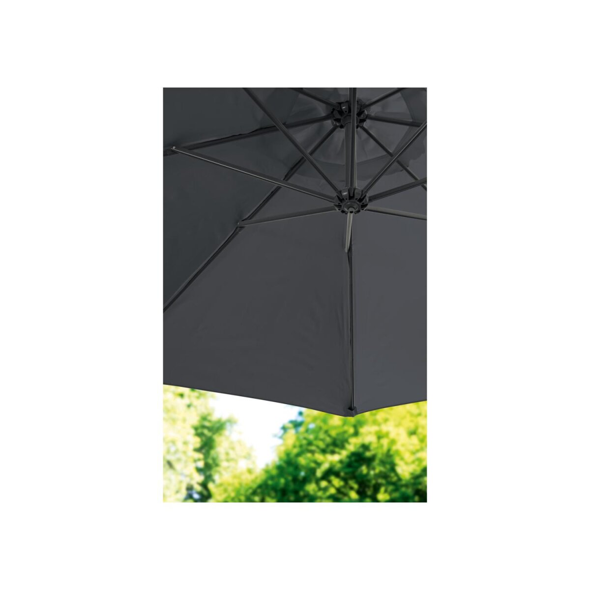 LIVARNO home Ampelschirm, 3 m, mit Handkurbel, anthrazit - B-Ware gut