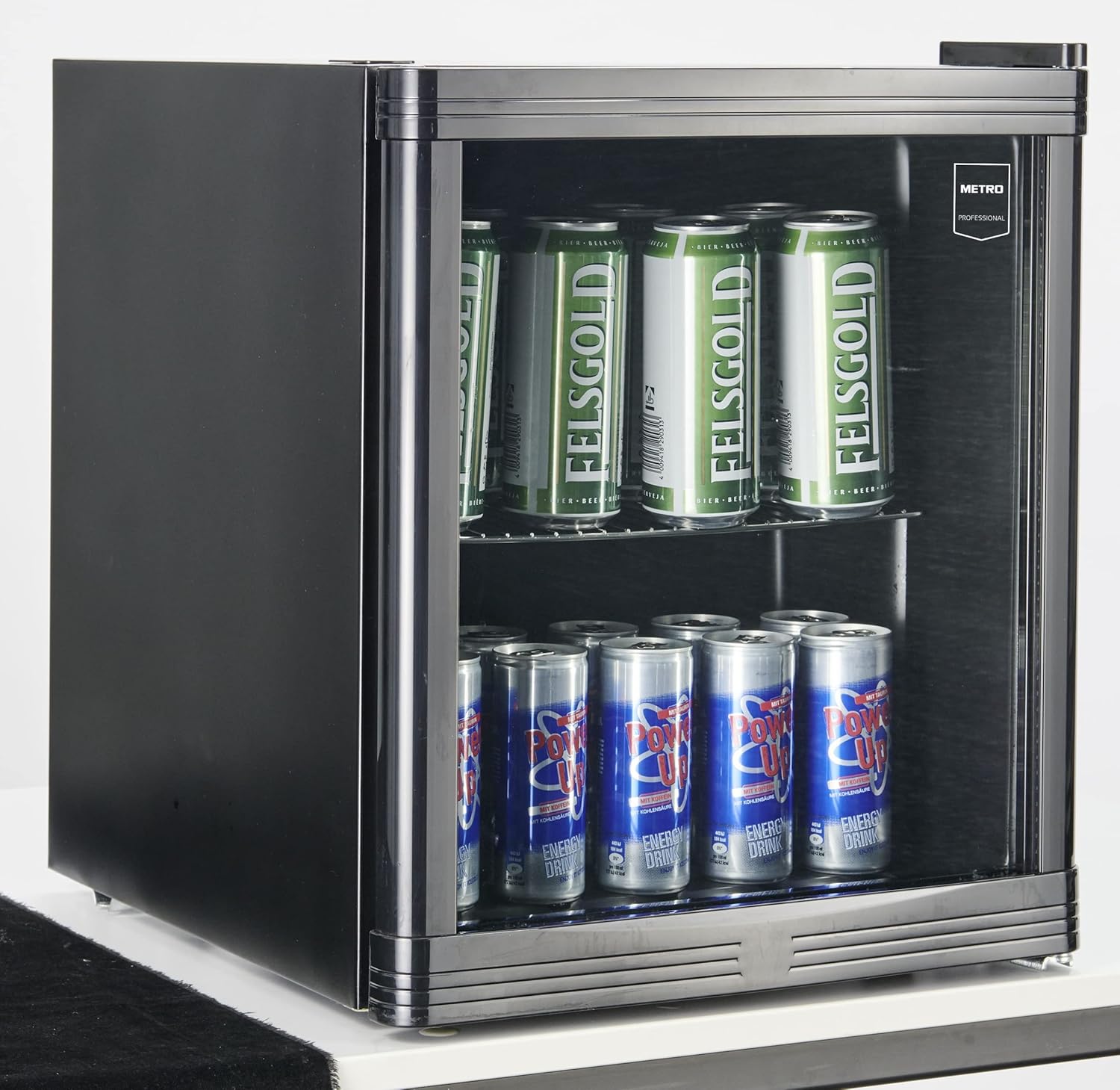 METRO Professional Mini-Kühlschrank GPC1088, 88 L, 1.052 kWh/24h, 3 Edelstahl-Drahtböden, schwarz