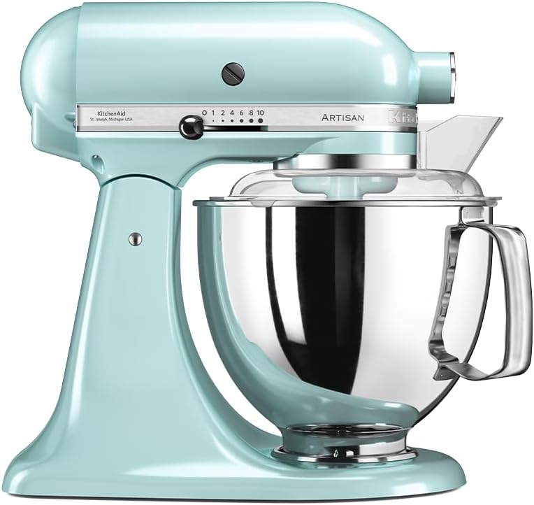 KitchenAid Küchenmaschine I Artisan I Kippbarem Food Processor I Teigknetmaschine mit 5 Zubehör | 2 Schüsseln aus Edelstahl | 4.8 L | Pistaccio