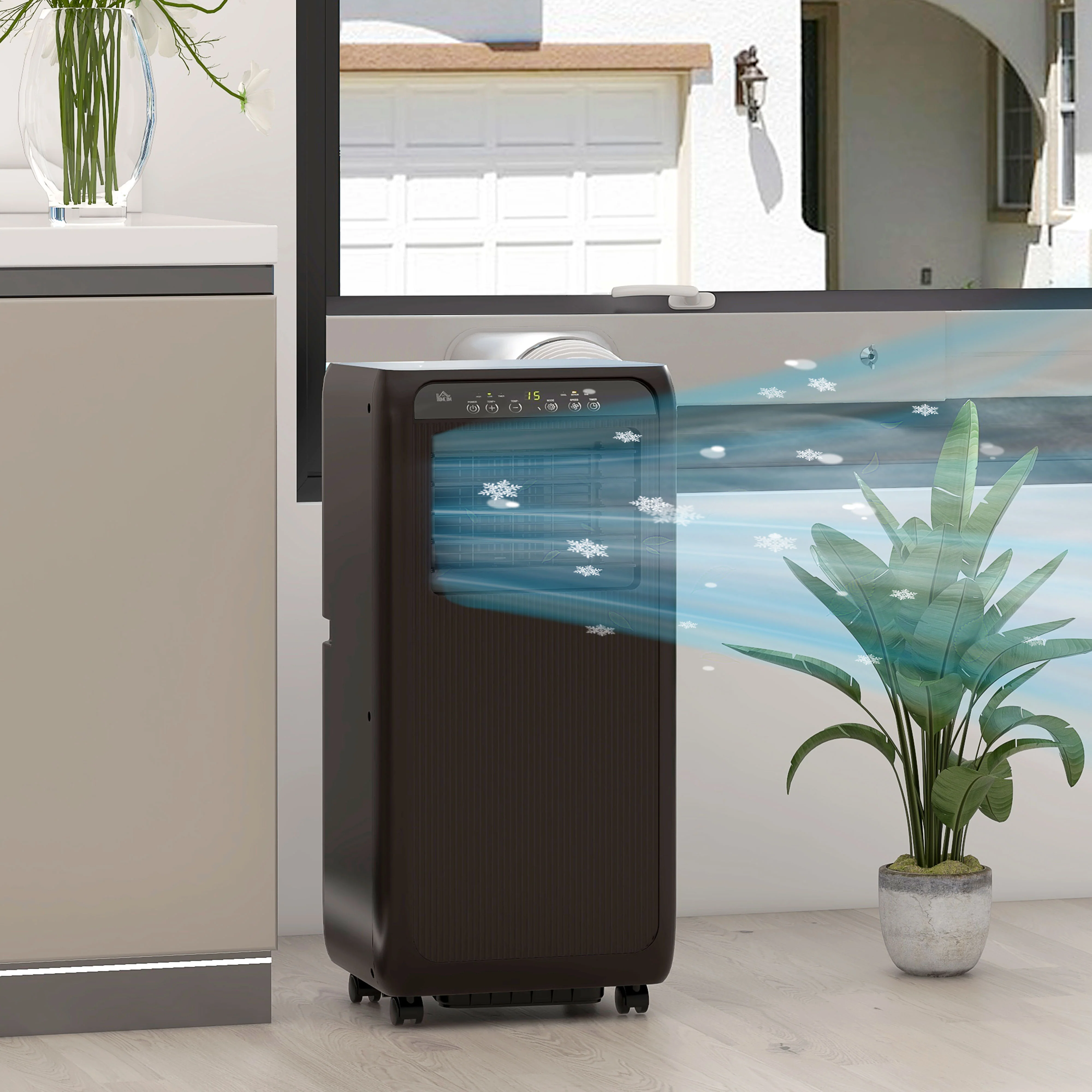 HOMCOM mobile Klimaanlage 3in1 9000BTU Timer Fernbedienung