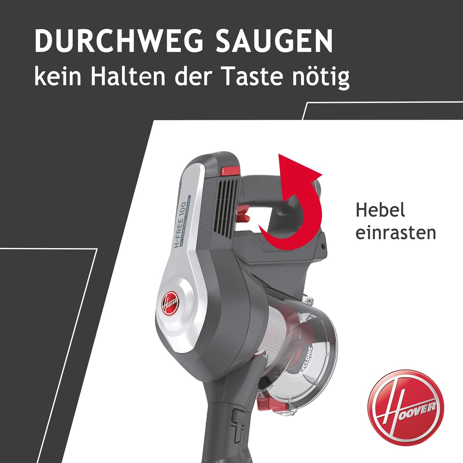 Hoover Akku-Staubsauger Tierhaare H-FREE 100 PETS ohne Beutel + Tierdüse I bis 40 Min. Laufzeit I Staubsauger kabellos mit LED, XL Staubbehlter & Parkfunktion I Akkusauger mit Fugendüse & Staubbürste