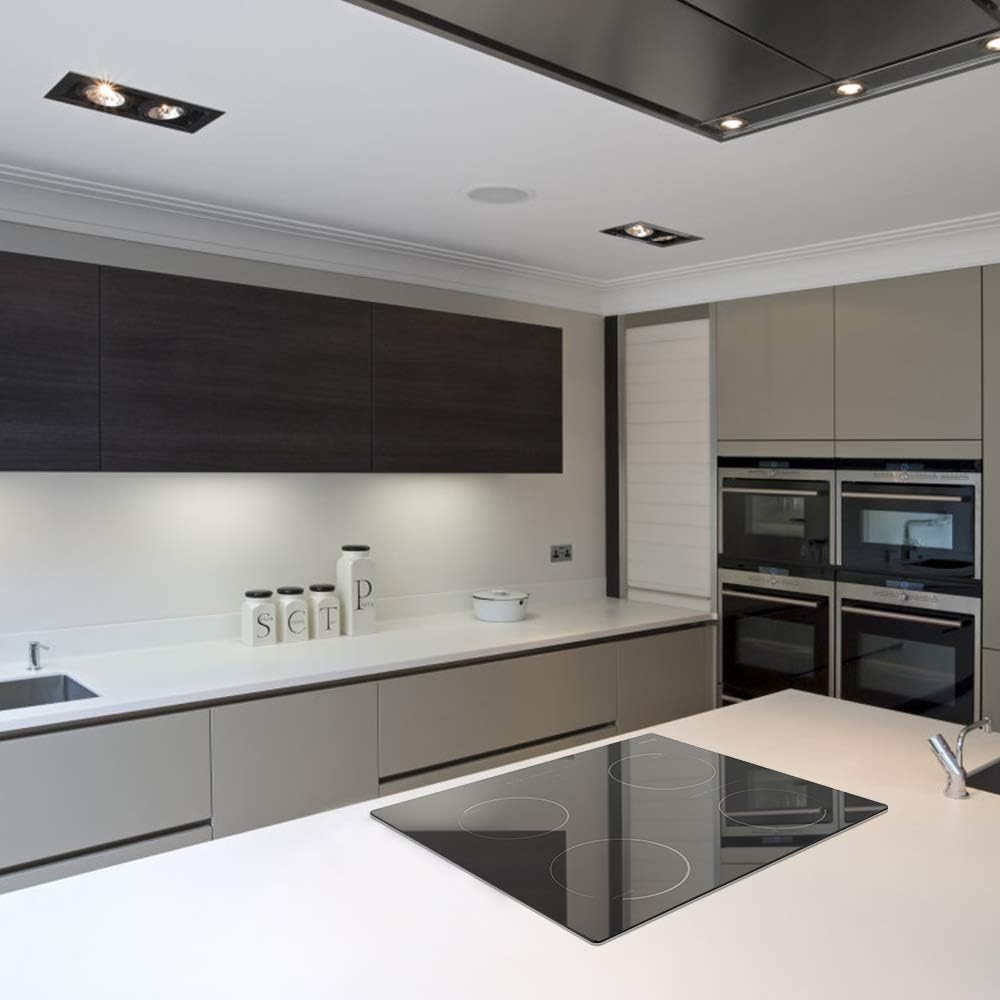 GIONIEN Induktionskochfeld mit Stecker 60cm 16Amp,Integriertes Elektrokochfeld Plug in mit Brückenzone, 4 Kochstellen Herd,2800W,GITS470SPVDE