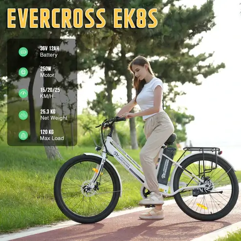 Evercross EK8S E-Bike – 250W, 26-Zoll, 12Ah Akku, bis 90 km Reichweite