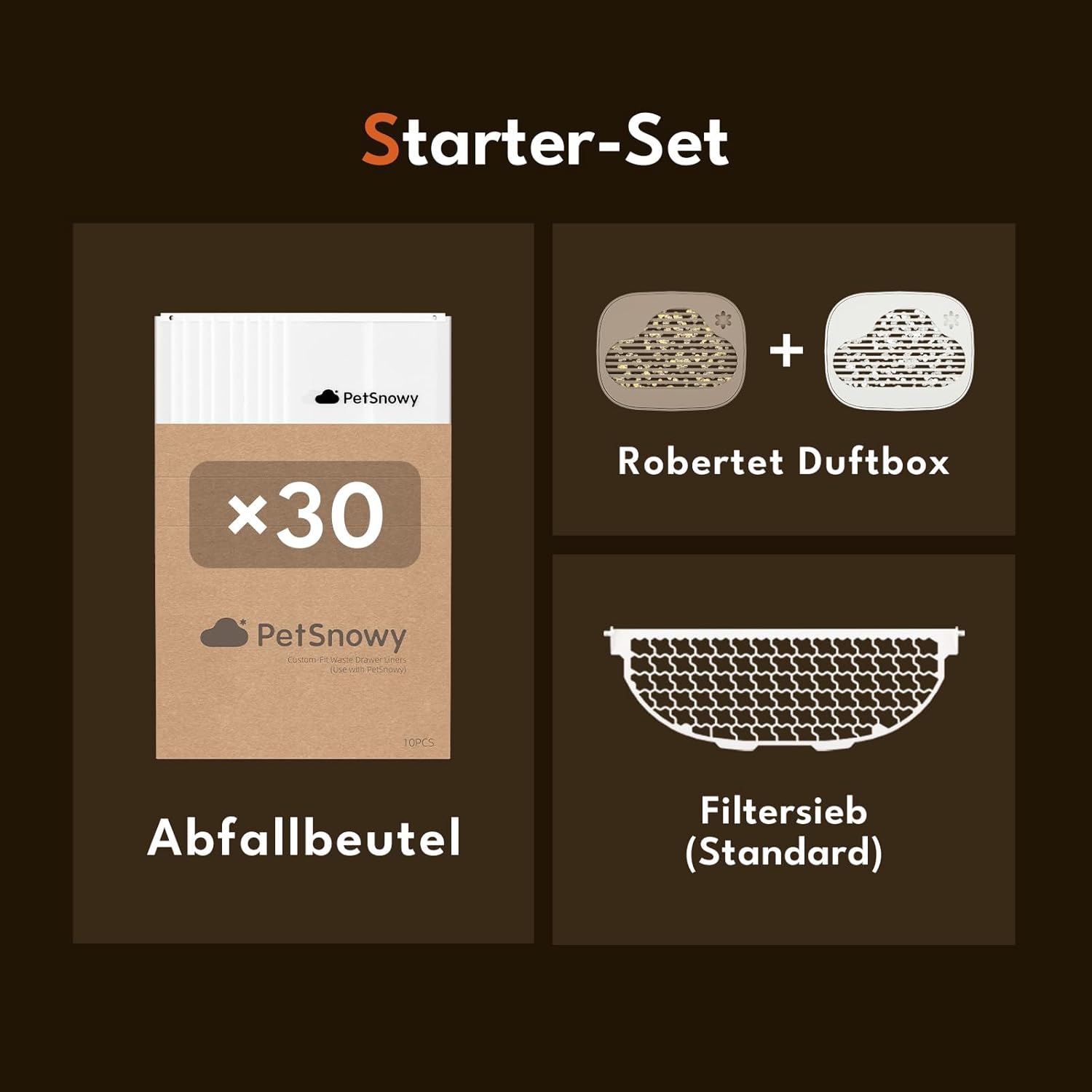 PetSnowy Katzenklo Selbstreinigend Katzentoilette mit TiO2-Geruchskontrollsystem, App-Steuerung, Auto-Packing für große Katzen & Mehrkatzenhaushalte 1,5-9 kg, Max Kapazität von 83L (2025 Premium)