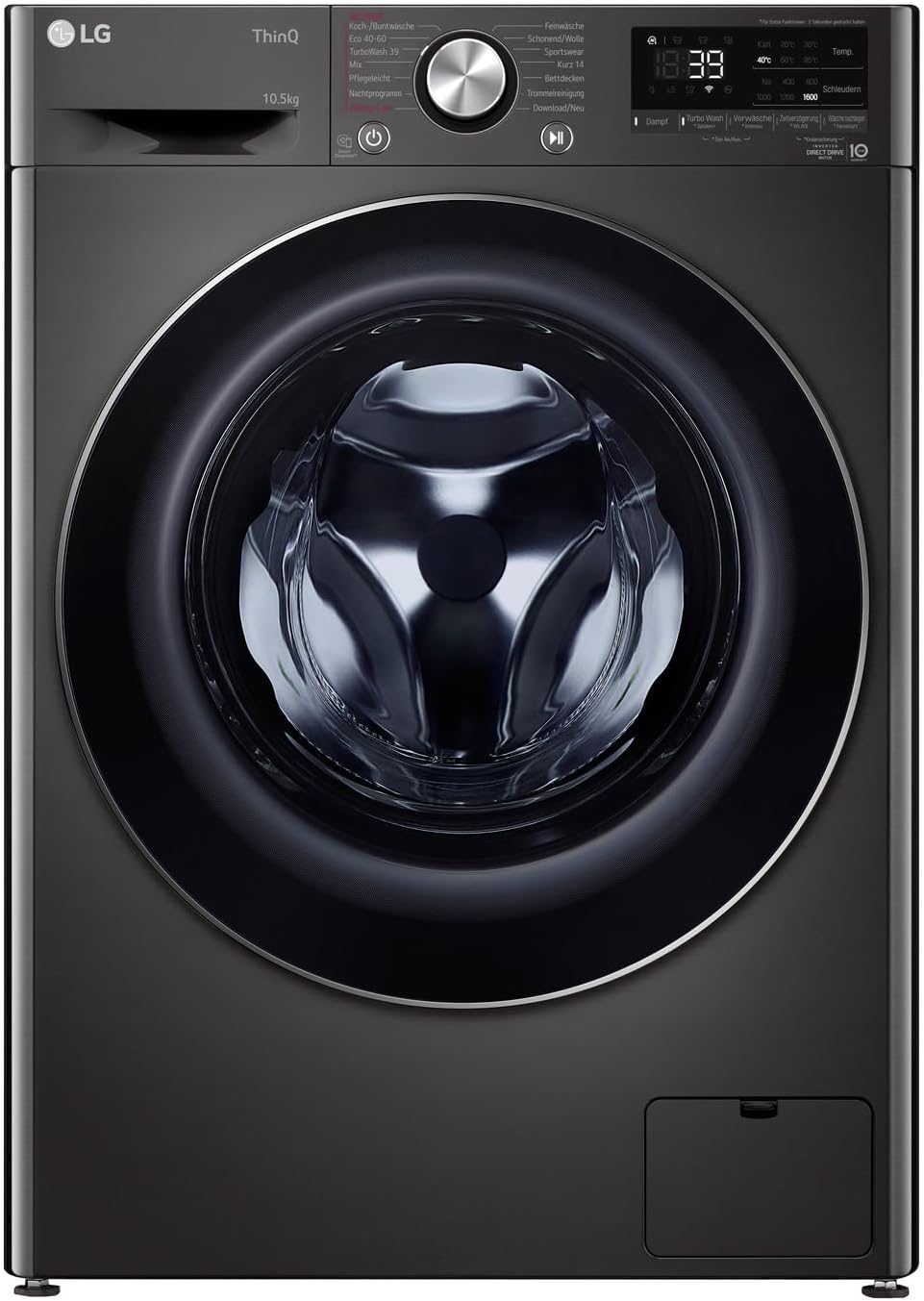 LG F4WV7080, Klasse A, Frontlader-Waschmaschine 8 kg, 1400 U/Min, AI Direct Drive, Wi-Fi, Tiefenreinigung mit Dampf, Große Kapazität, TRIPLE A, Außentür aus Sicherheitsglas, 62 x 60 x 85 cm ꟷ Weiß