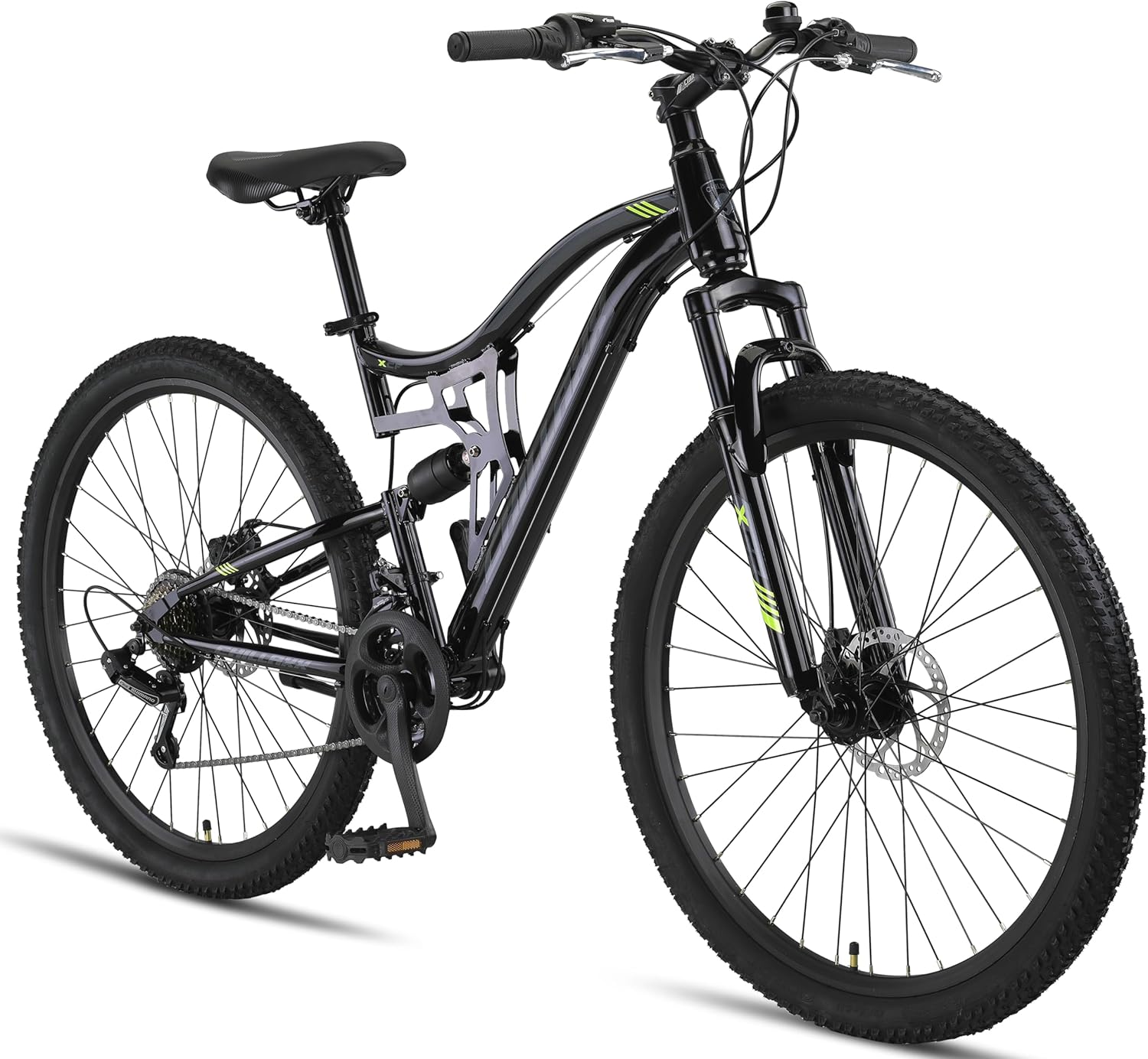 Chillaxx Bike Falcon Premium Mountainbike in 24,26,27.5 und 29 Zoll - Fahrrad für Jungen, Mädchen, Damen und Herren - Scheibenbremse- 21 Gang-Schaltung - Vollfederung