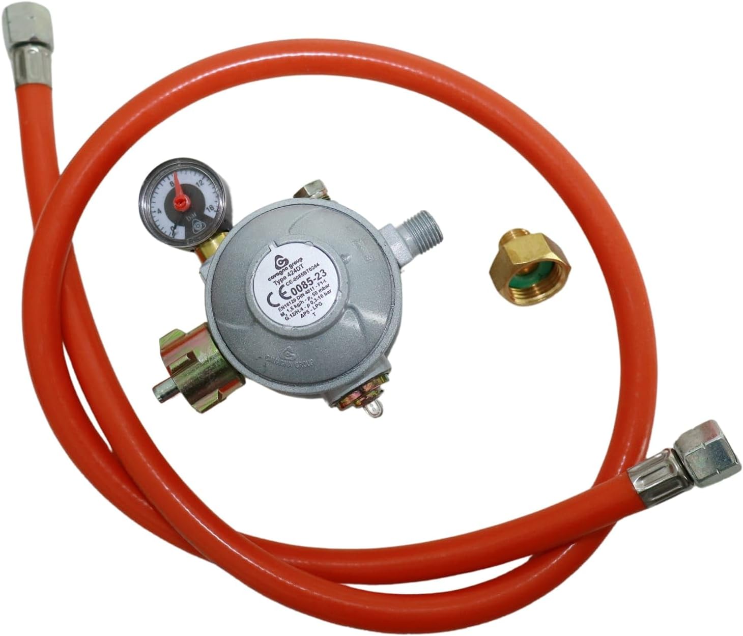 Gasline Gas Standherd mit Flaschenschrank 90cm GAG90GOXFL, 5 Flammig Sabaf-Brenner, Elektrische-Zündung und Vollzündsicherung Propan LPG…