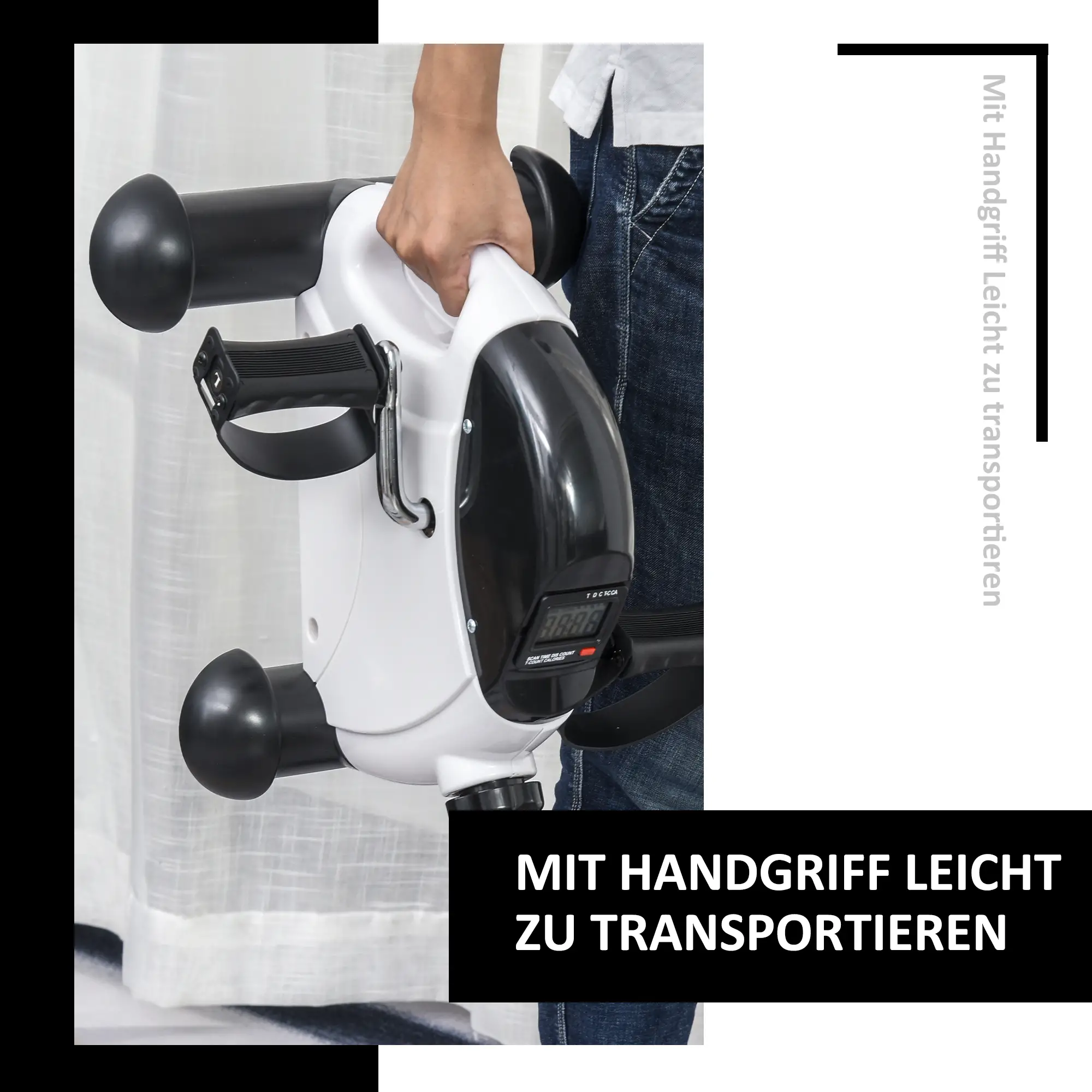 HOMCOM Mini Heimtrainer Fitnessbike LCD-Display verstellbarer Widerstand