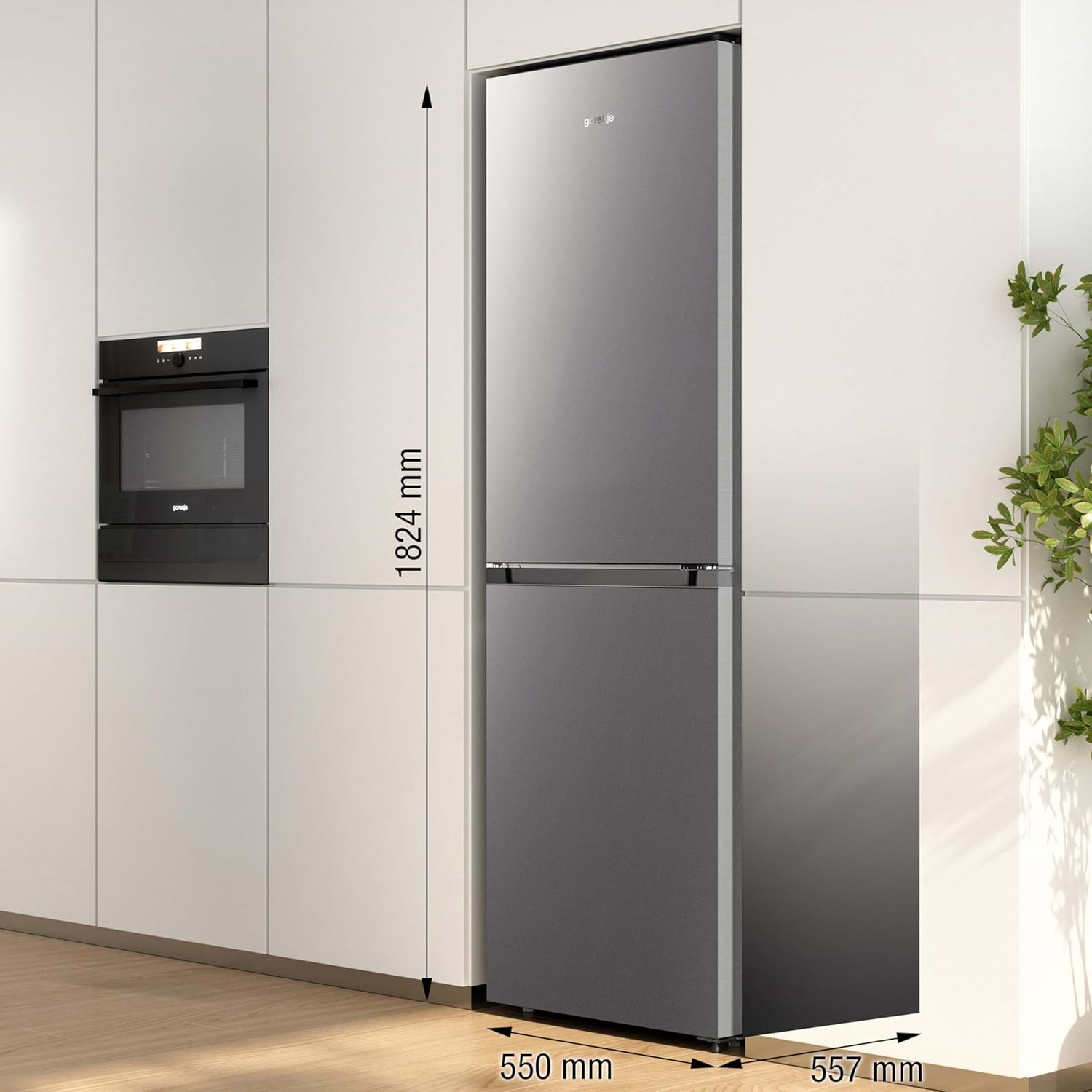Gorenje N 619EAW4 Kühl-Gefrier-Kombination / LED Display / 186 cm / 300 l / NoFrostPLus / Gemüsefach mit Feuchteregler / FastFreeze / weiß