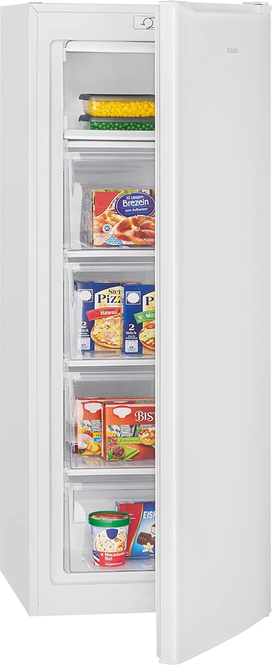 Bomann Gefrierschrank | Tiefkühlschrank | Freezer | Nutzinhalt 168 Liter | wechselbarer Türanschlag | 4 Sterne Gefrierraum | GS 7340 inox