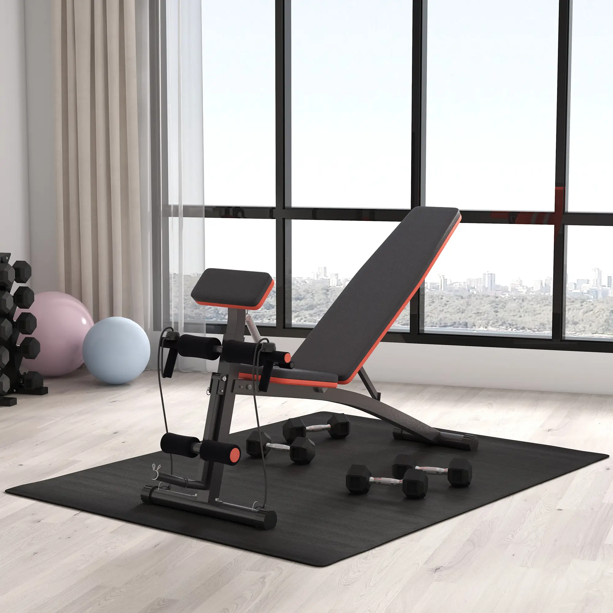 HOMCOM Hantelbank multifunktional klappbar 7-fach verstellbar