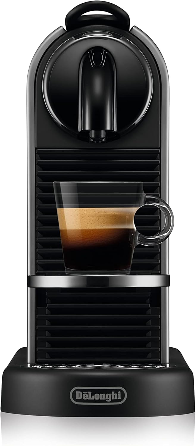 Nespresso De'Longhi EN267.BAE Citiz Kaffeemaschine mit Milchaufschäumer, Energiesparfunktion, 1710W, 1 Liter, 37.2 x 21.8 x 27.7 cm, Schwarz