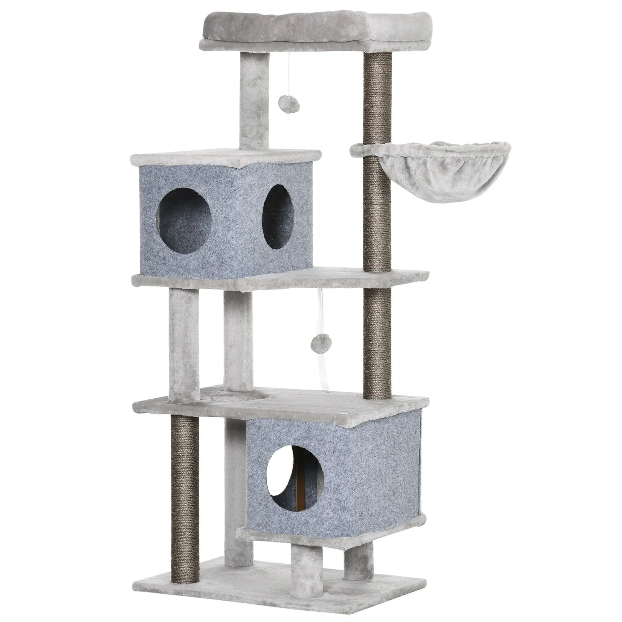 PawHut Kratzbaum Katzenhöhlen Plattformen Spielball Kratzstämme