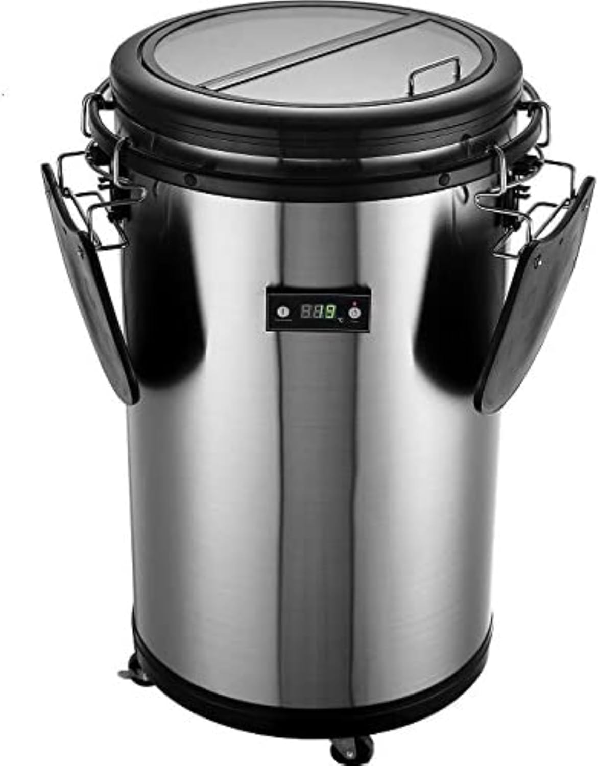 Syntrox 50 l Kühlfass | Kühltonne | Getränkefass | Partycooler | Flaschenkühler Salaron, für Veranstaltungen, mit Glasdeckel, Temperaturanzeige, 75 Watt (Schwarz)