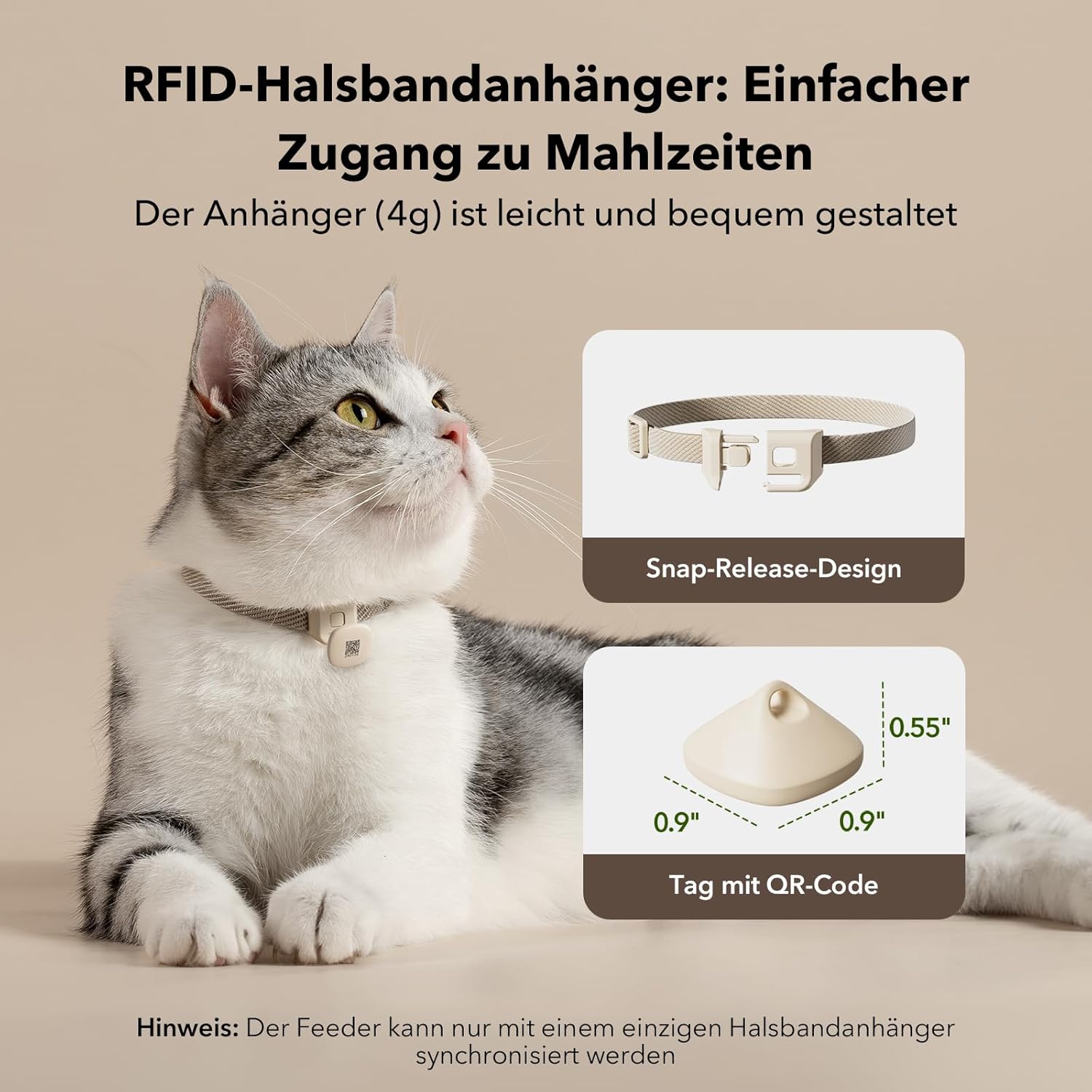 PETLIBRO RFID Futterautomat für Katze, 5G Wi-Fi Automatischer Haustier-Futterspender, Katzen-Futterautomat mit Collar-Tag-Sensor, Automatischer Katzenfutterspender mit App, 1–10 Mahlzeiten, 3L