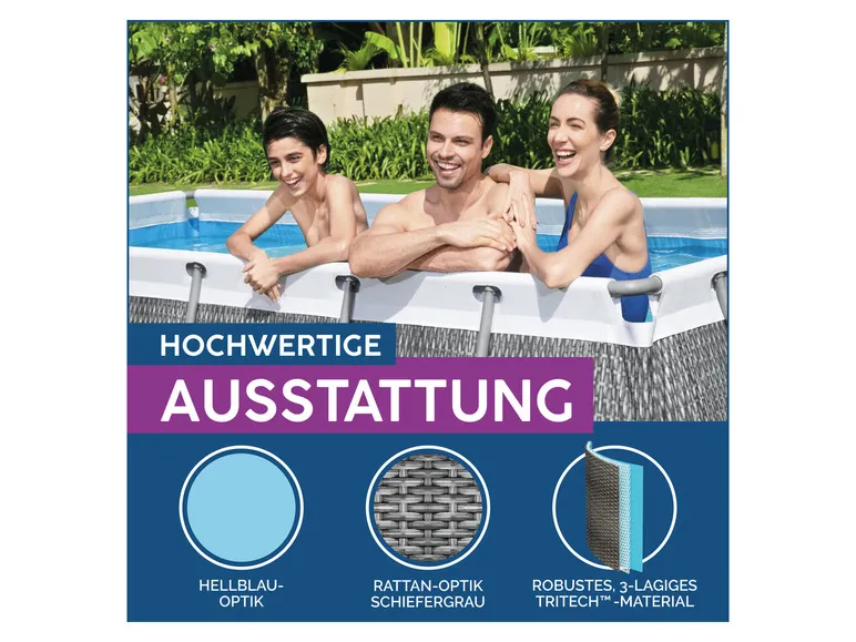 Power Steel™ Frame Pool Komplett-Set mit Filterpumpe, ca. L 412 x B 201 x L 122 cm