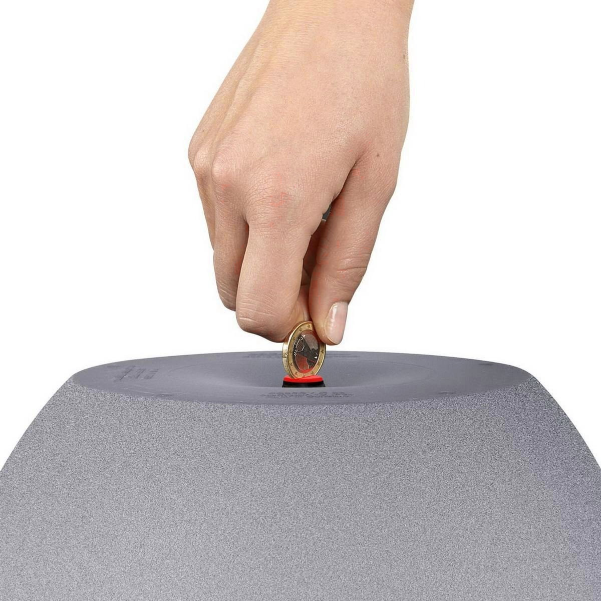 LECHUZA CUBETO Stone 30, selbstbewässernder Pflanzkübel aus Polyresin, steingrau