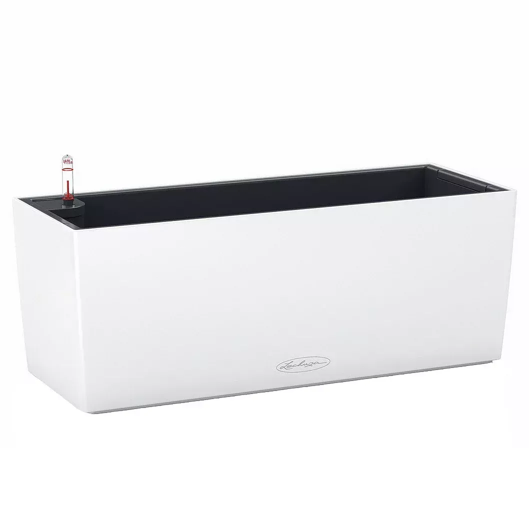 LECHUZA BALCONERA Color 40 Slate Poly Resin Fensterkasten, selbstbewässernder Blumentopf mit Substrat und Wasserstandsanzeige, H19 L40 B19 cm, 6L
