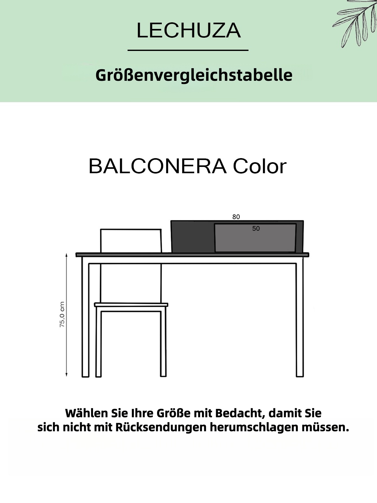LECHUZA Balkonkasten Color 50, selbstbewässernd, Polyresin, Schiefer, L50 B19 H19 cm, 8L, 8L, Balkonhalterungen schwarz