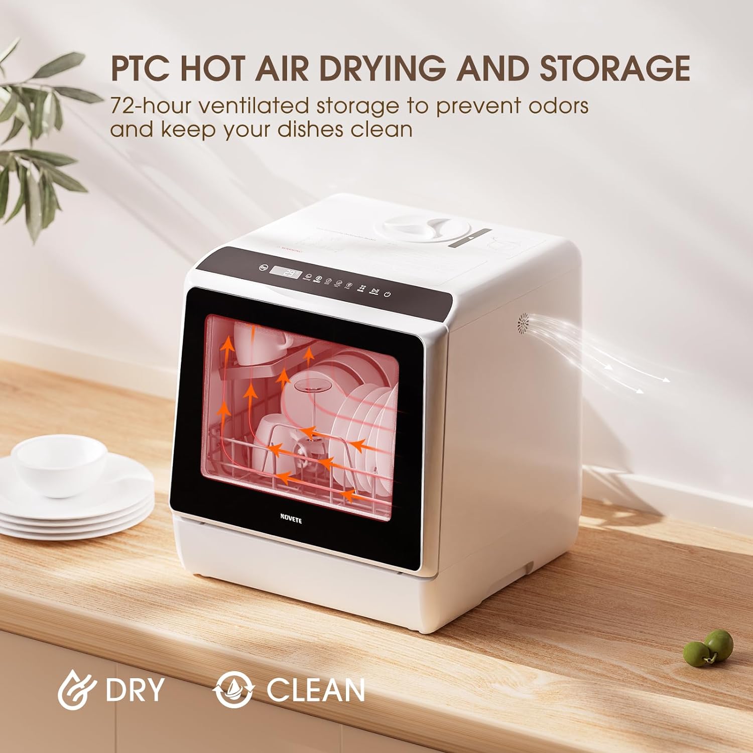 2025 Tragbarer Tischgeschirrspüler, Kompaktgeschirrspüler mit 5 l integriertem Wassertank und Zulaufschlauch, 5 Spülprogrammen, Babypflege, Lufttrocknungsfunktion und LED-Licht für kleine Wohnungen