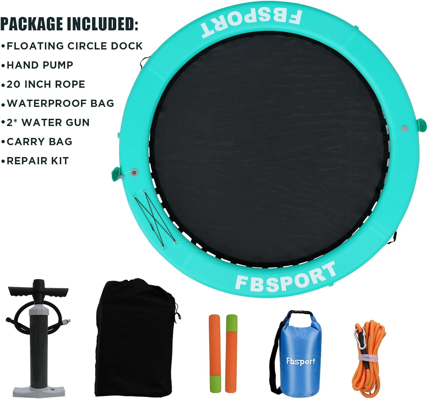 2025 Aufblasbares Dock, schwimmende Plattform, 2,44 m aufblasbares Wasserhängematten-Schwimmdeck für See mit Getränkehalter, runder Schwimmring, Schwimmfloß, Liegeinsel, Plattformpolster