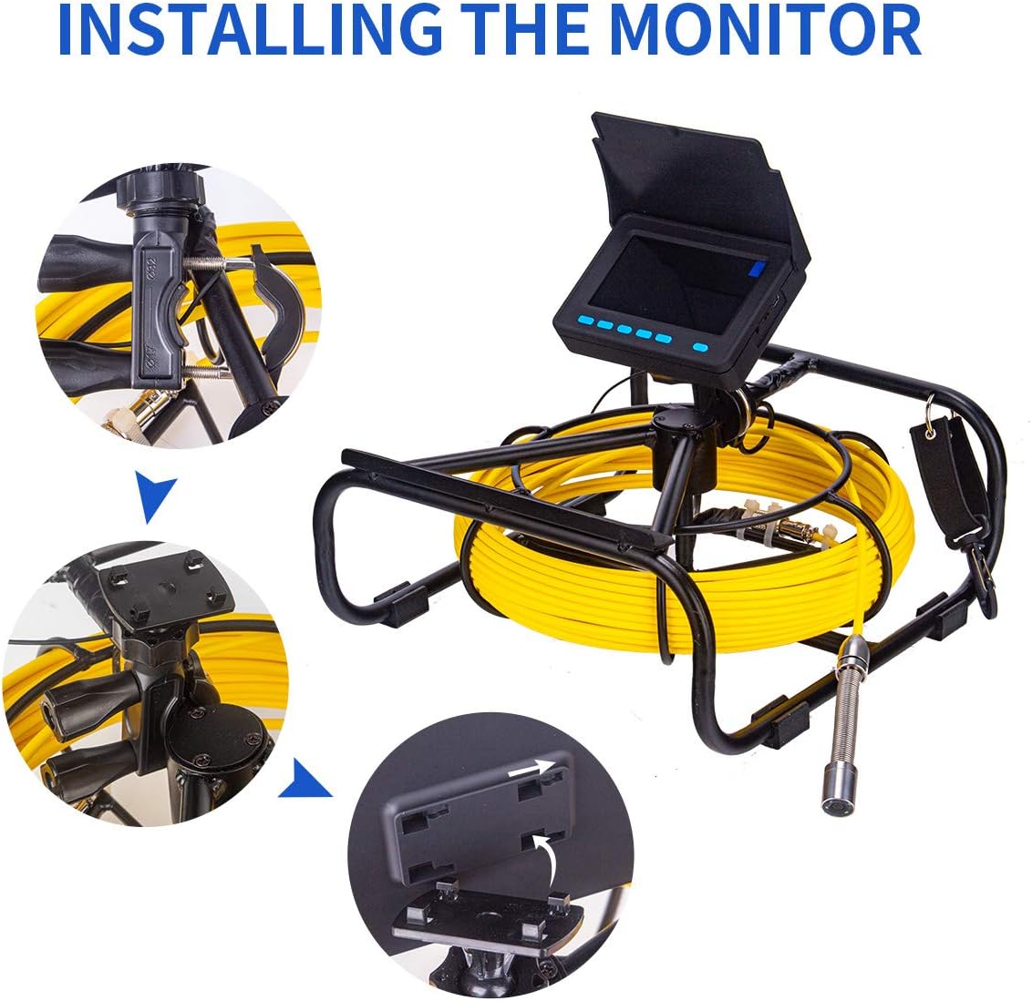 2025 Kanalkamera 100 Fuß, SYANSPAN 17 mm kältebeständige Rohrinspektionskamera, 16 GB DVR-Videoaufzeichnungs-Endoskop mit LED-Leuchten für Klempner, Hausbesitzer (16 GB DVR, 100 Fuß/30 m)