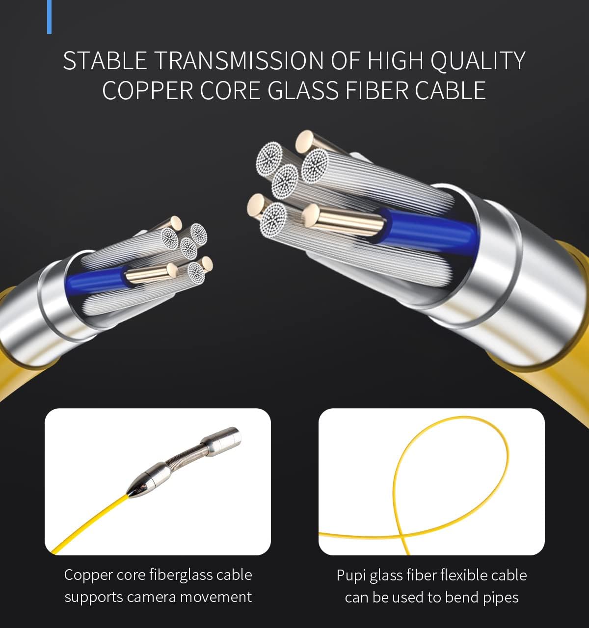 2025 Kanalkamera 100 Fuß, SYANSPAN 17 mm kältebeständige Rohrinspektionskamera, 16 GB DVR-Videoaufzeichnungs-Endoskop mit LED-Leuchten für Klempner, Hausbesitzer (16 GB DVR, 100 Fuß/30 m)