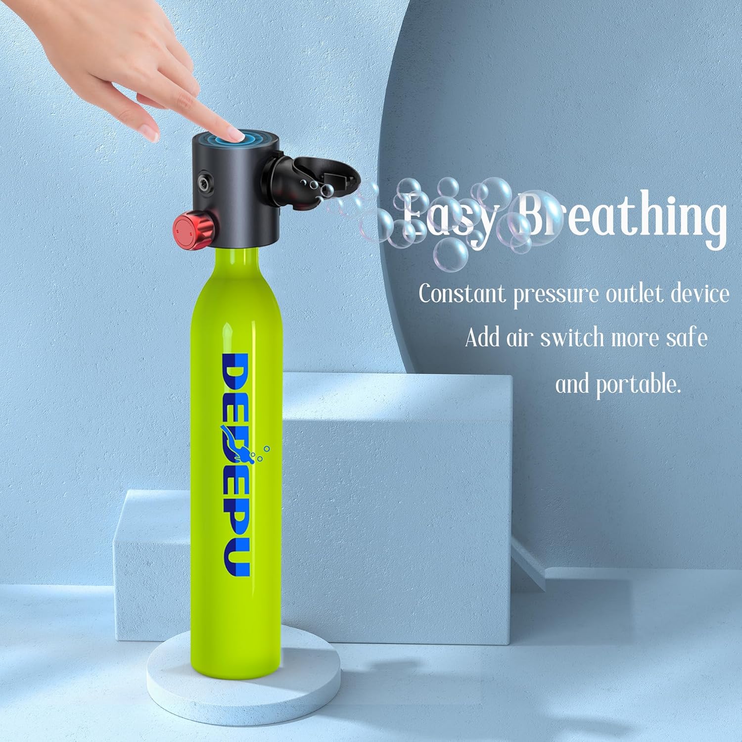 2025 Tauchflasche, 0,5 l Mini-Tauchflasche mit konstantem Druck, Tauchflaschen mit An-/Aus-Ventil, 5–10 Minuten Unterwasserfähigkeit, tragbare Mini-Tauchflaschen, Tauchflaschen mit Pumpe