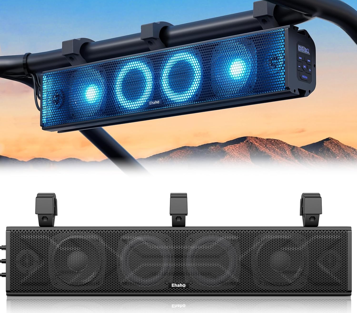 2025 25-Zoll-UTV-Soundbar, ATV-SoundBar Bluetooth mit RGB-Beleuchtung, verstärkte Soundbar, wasserdichte Golfwagen-Soundbar, UTV-Lautsprecher kompatibel mit Polaris RZR Can-Am