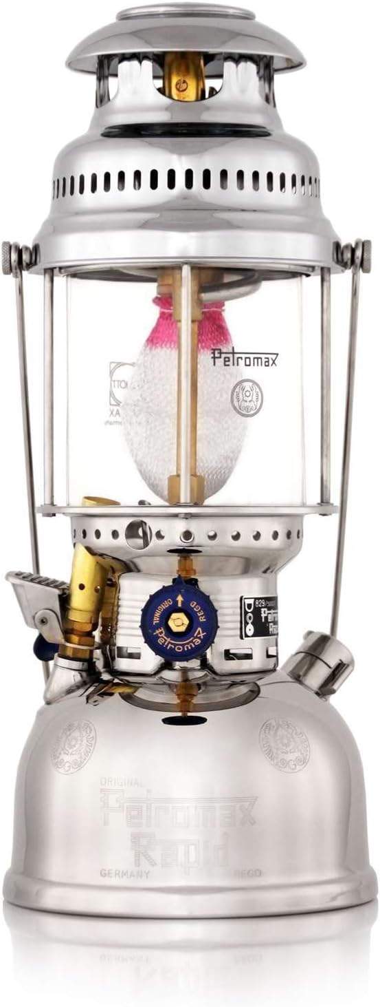 2025 HK500 Drucklaterne, 500 Kerzenstärke mit 1 Quart Kerosintank für Zuhause, Camping oder als Notbeleuchtung, handmontierte 400-Watt-Hochdrucklampe, poliertes Messing