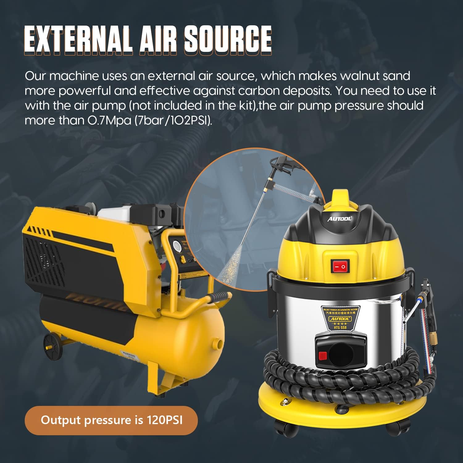 2025 Walnut Blaster, Reinigungsmaschine für Motoransaugventile, Kohlenstoffentferner für Automotoren, Walnusssand zur Reinigung von Kohlenstoffablagerungen mit Sieb zur Kohlenstofftrennung