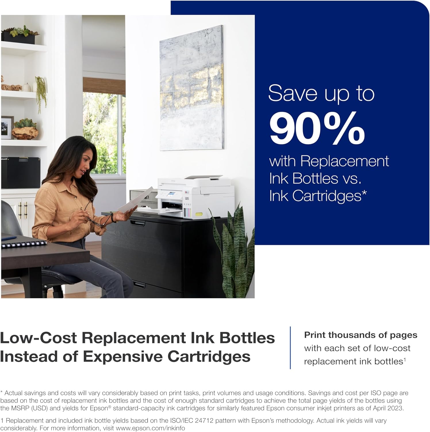 2025 ET-4800 Kabelloser All-in-One-Supertank-Drucker ohne Patronen mit Scanner, Kopierer, Fax, ADF und Ethernet – Ideal für Ihr Home-Office, Weiß